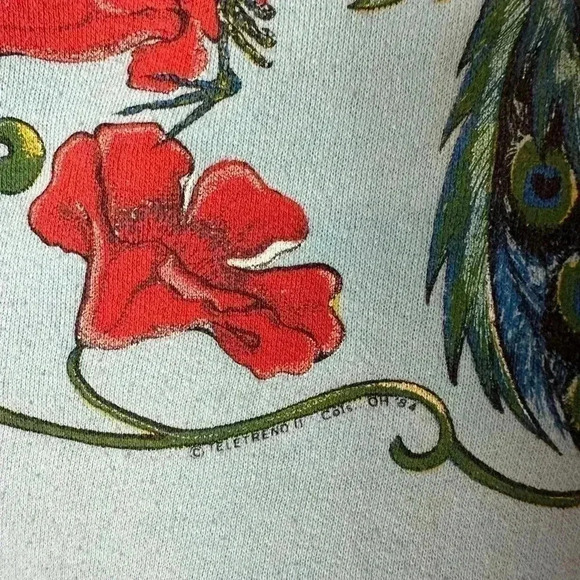 COPY - Vintage 1984 Peacock Animal Crewneck  Large - Picture 5 of 6